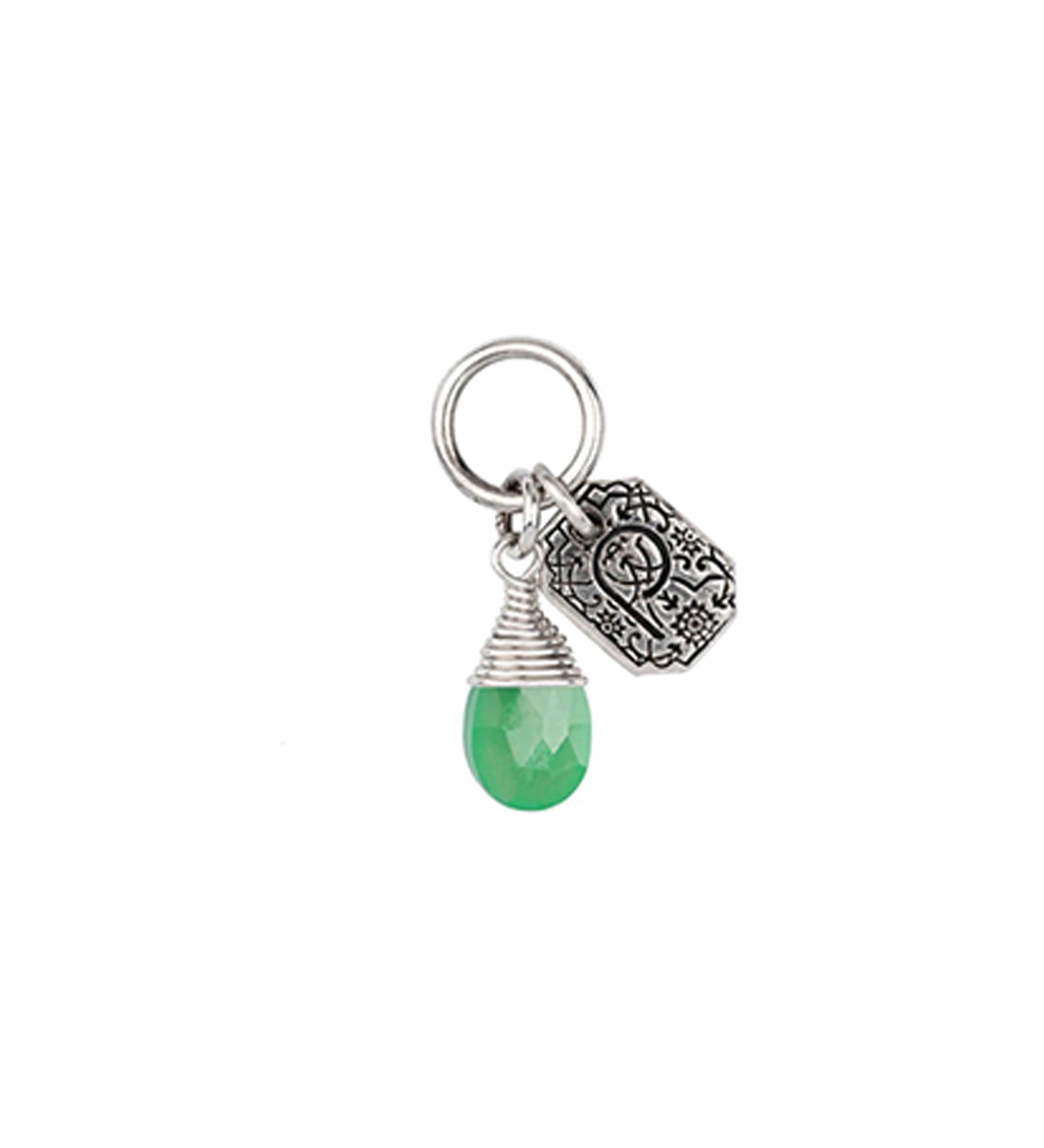 Pyrrha-Healing Signature Attraction Charm-Necklaces-Sterling Silver, Chrysoprase-Blue Ruby Jewellery-Vancouver Canada