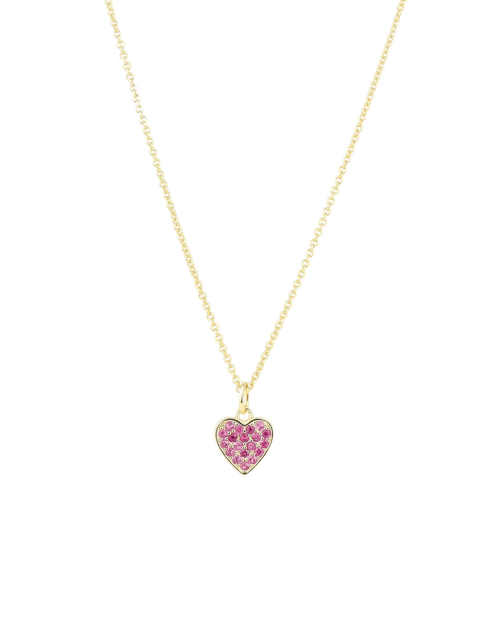 Quiet Icon-Heart Pave Necklace-Necklaces-14k Gold Vermeil, Cubic Zirconia-Blue Ruby Jewellery-Vancouver Canada