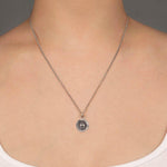 Pyrrha-Hearts Talisman-Necklaces-Oxidized Sterling Silver-Blue Ruby Jewellery-Vancouver Canada