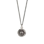 Pyrrha-Hearts Talisman-Necklaces-Oxidized Sterling Silver-Blue Ruby Jewellery-Vancouver Canada