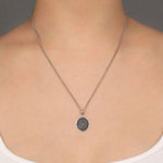 Pyrrha-Honeybee Talisman-Necklaces-Oxidized Sterling Silver-Blue Ruby Jewellery-Vancouver Canada