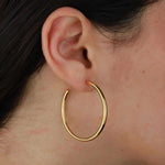 Tashi-Hoops I 40mm-Earrings-14k Gold Vermeil-Blue Ruby Jewellery-Vancouver Canada