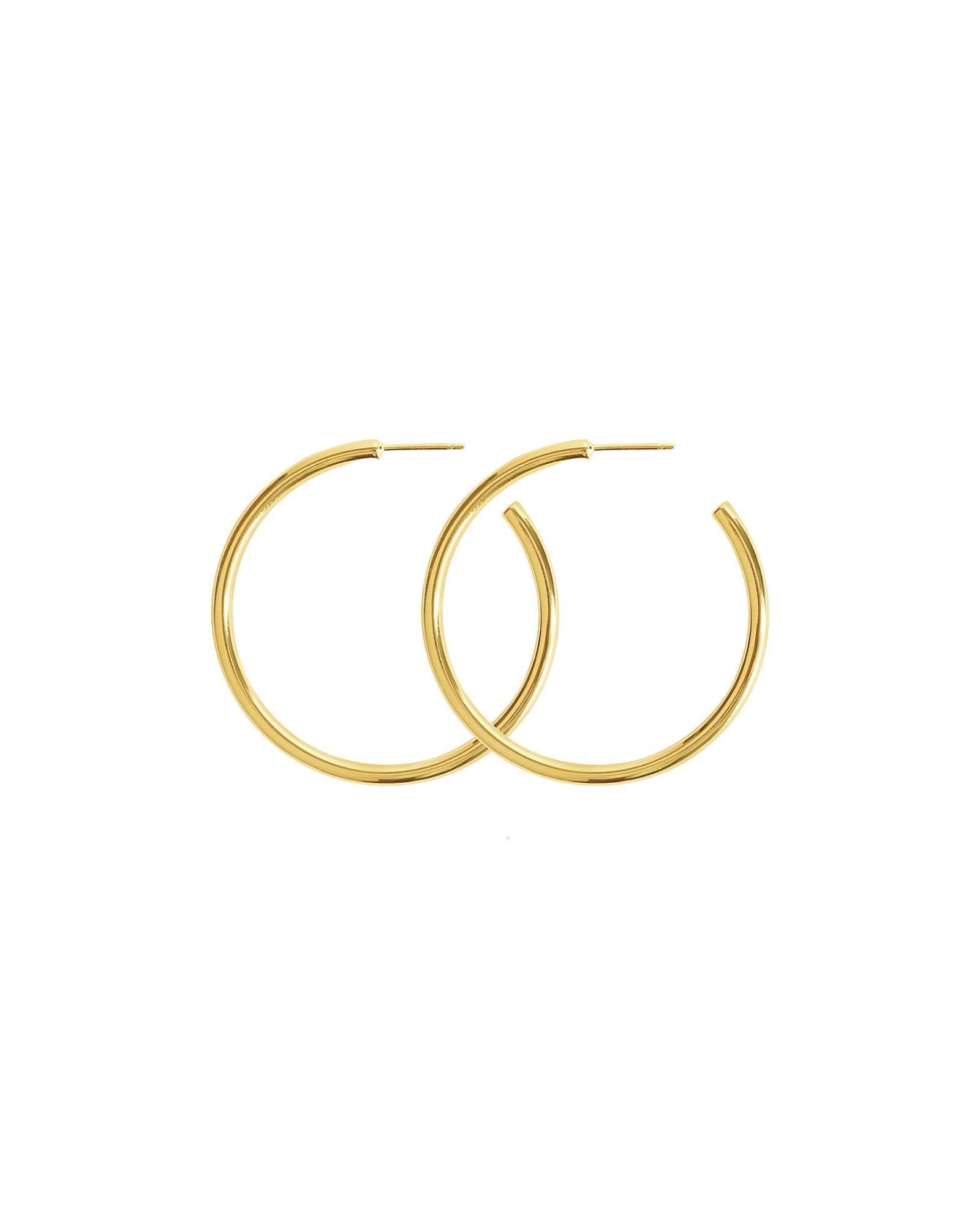 Tashi-Hoops I 40mm-Earrings-14k Gold Vermeil-Blue Ruby Jewellery-Vancouver Canada