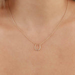 Kris Nations-Horseshoe Pavé Necklace-Necklaces-18k Gold Vermeil, Cubic Zirconia-Blue Ruby Jewellery-Vancouver Canada