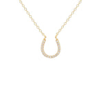 Kris Nations-Horseshoe Pavé Necklace-Necklaces-18k Gold Vermeil, Cubic Zirconia-Blue Ruby Jewellery-Vancouver Canada