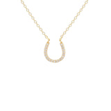 Kris Nations-Horseshoe Pavé Necklace-Necklaces-18k Gold Vermeil, Cubic Zirconia-Blue Ruby Jewellery-Vancouver Canada