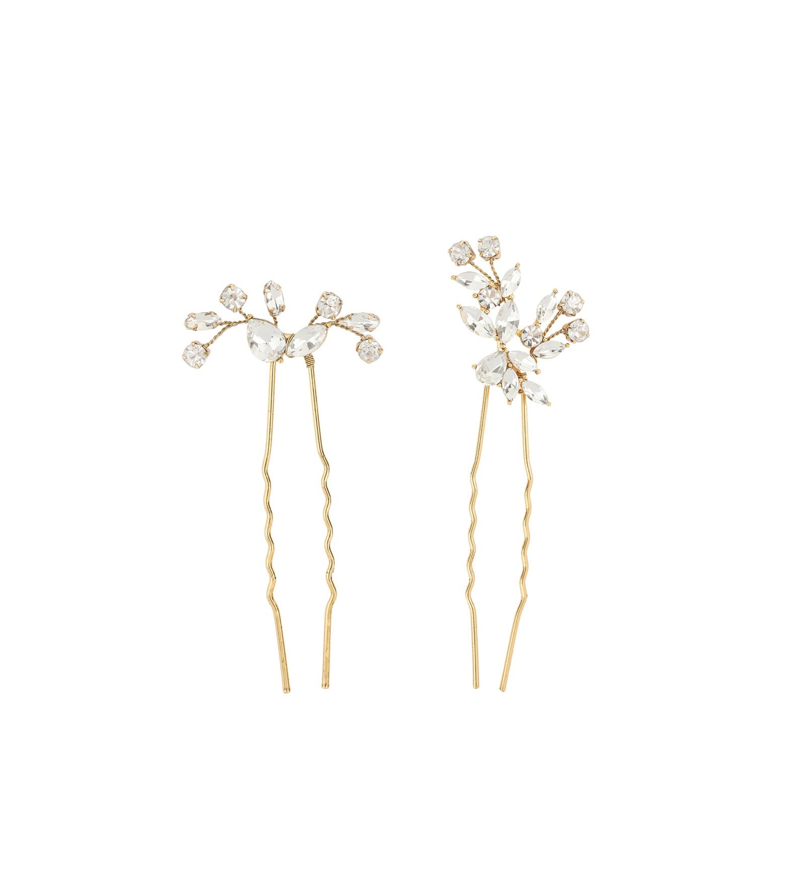 Olive & Piper-Hudson Hair Pins (Set of 2)-Accessories-Oxidized Gold, Crystal-Blue Ruby Jewellery-Vancouver Canada