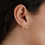 Tashi-Huggies I 15mm-Earrings-14k Gold Vermeil-Blue Ruby Jewellery-Vancouver Canada