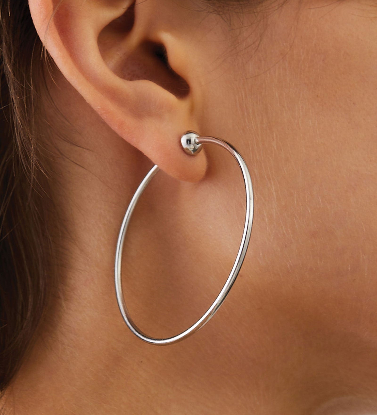 Jenny Bird-Icon Hoops | Medium-Earrings-Silver Plated-Blue Ruby Jewellery-Vancouver Canada