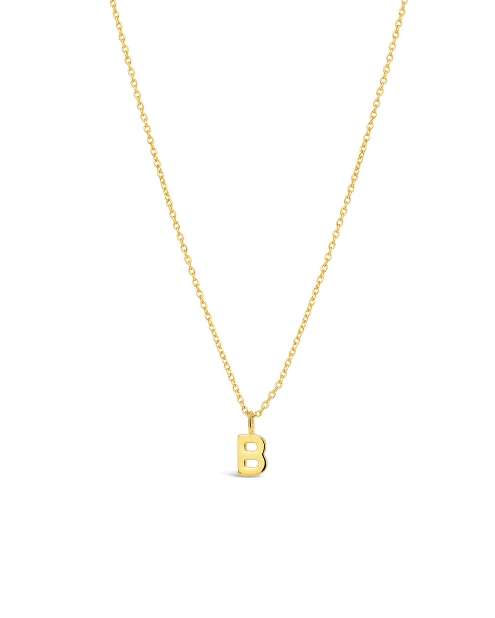 Quiet Icon-Initial Necklace-Necklaces-14k Gold Vermeil-B-Blue Ruby Jewellery-Vancouver Canada