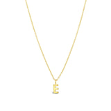 Quiet Icon-Initial Necklace-Necklaces-14k Gold Vermeil-E-Blue Ruby Jewellery-Vancouver Canada