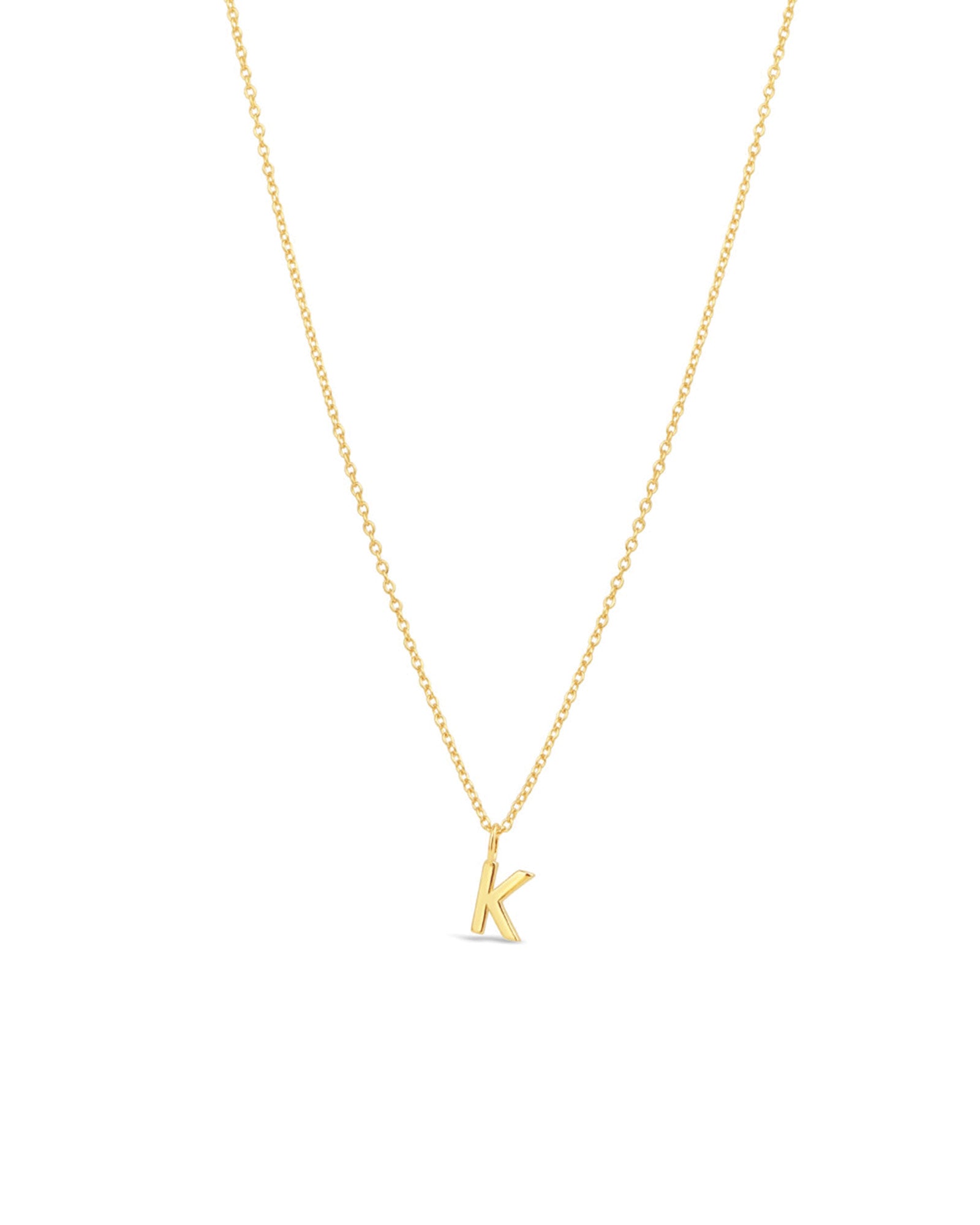 Quiet Icon-Initial Necklace-Necklaces-14k Gold Vermeil-K-Blue Ruby Jewellery-Vancouver Canada