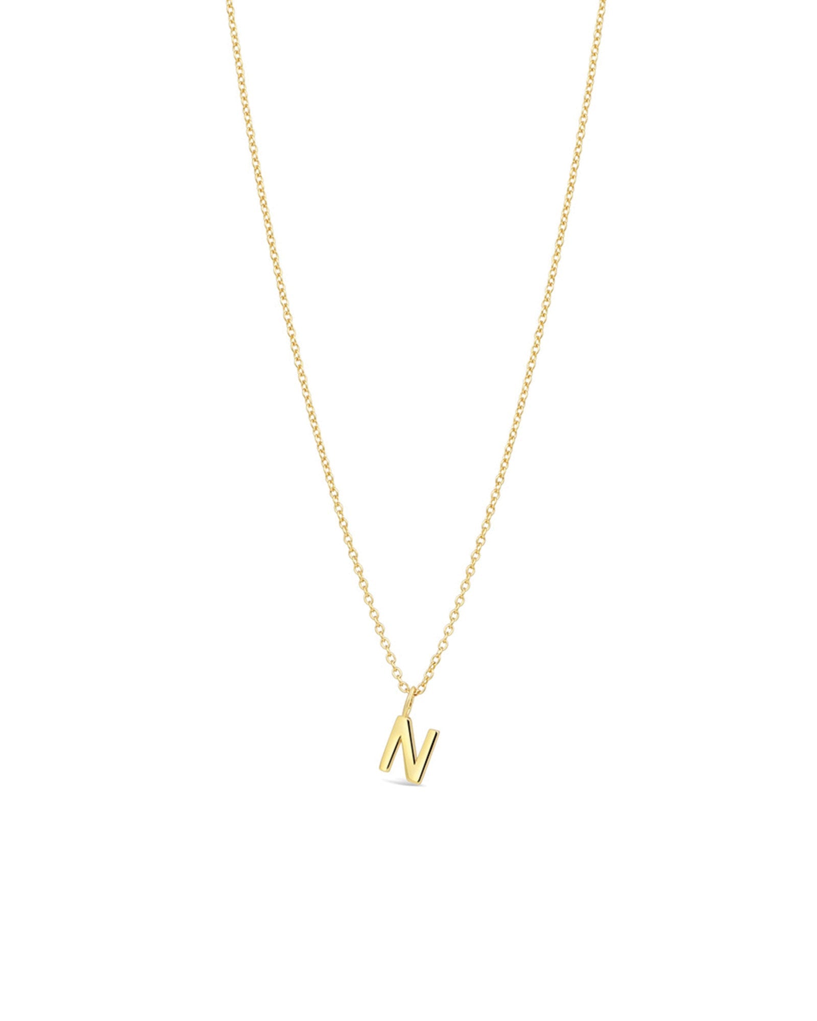 Quiet Icon-Initial Necklace-Necklaces-14k Gold Vermeil-N-Blue Ruby Jewellery-Vancouver Canada