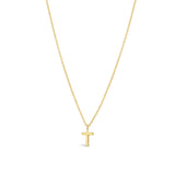 Quiet Icon-Initial Necklace-Necklaces-14k Gold Vermeil-T-Blue Ruby Jewellery-Vancouver Canada