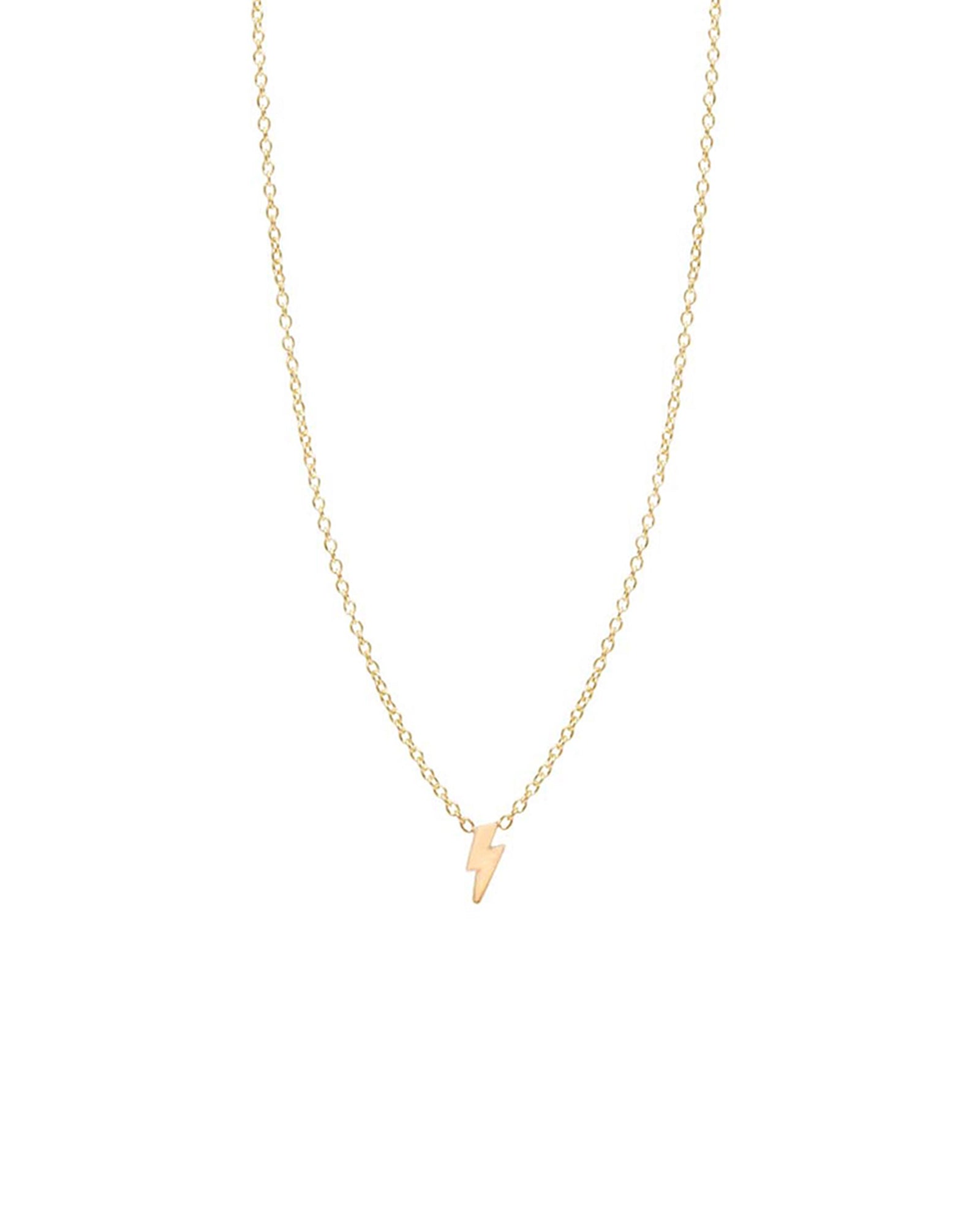 Zoe Chicco-Itty Bitty Lightning Bolt Necklace-Necklaces-14k Yellow Gold-Blue Ruby Jewellery-Vancouver Canada