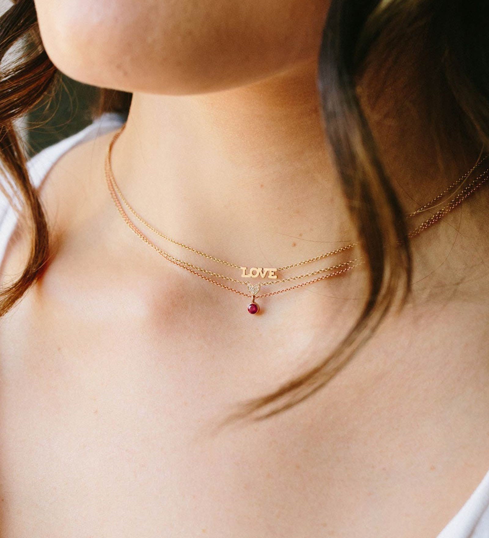 Zoe Chicco-Itty Bitty Pavé Diamond Heart Necklace-Necklaces-14k Yellow Gold, Diamond-Blue Ruby Jewellery-Vancouver Canada