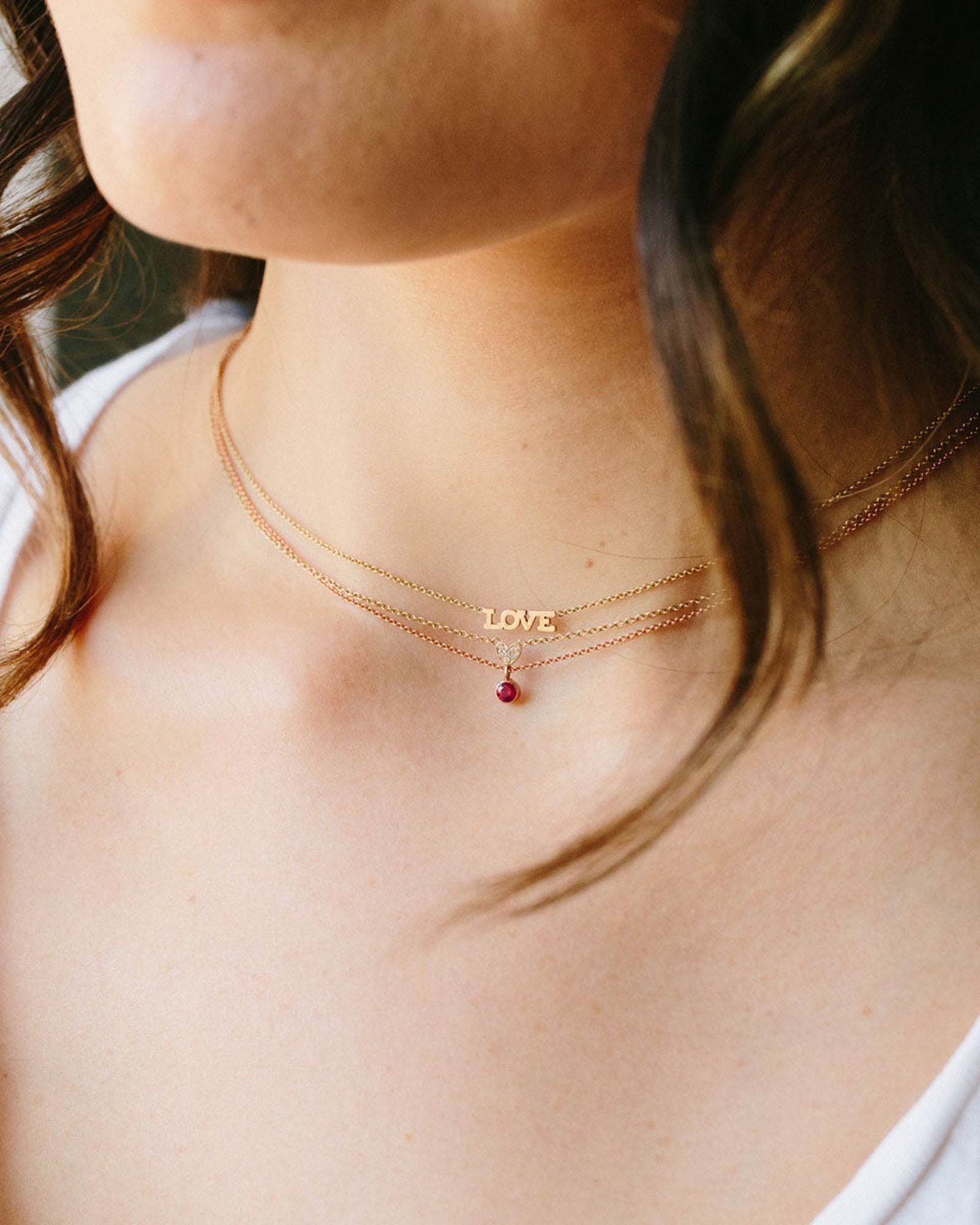 Zoe Chicco-Itty Bitty Pavé Diamond Heart Necklace-Necklaces-14k Yellow Gold, Diamond-Blue Ruby Jewellery-Vancouver Canada