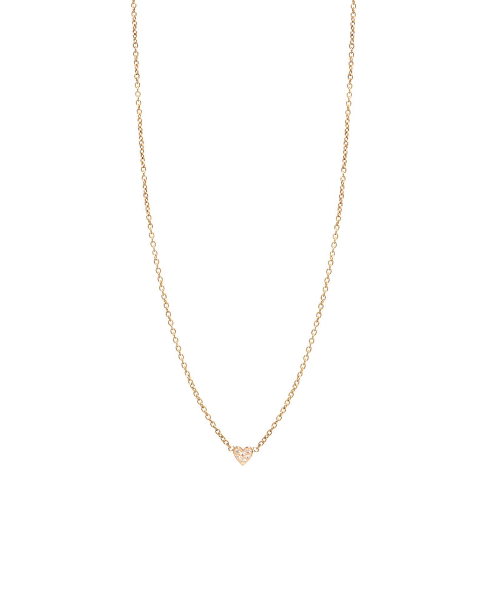 Zoe Chicco-Itty Bitty Pavé Diamond Heart Necklace-Necklaces-14k Yellow Gold, Diamond-Blue Ruby Jewellery-Vancouver Canada