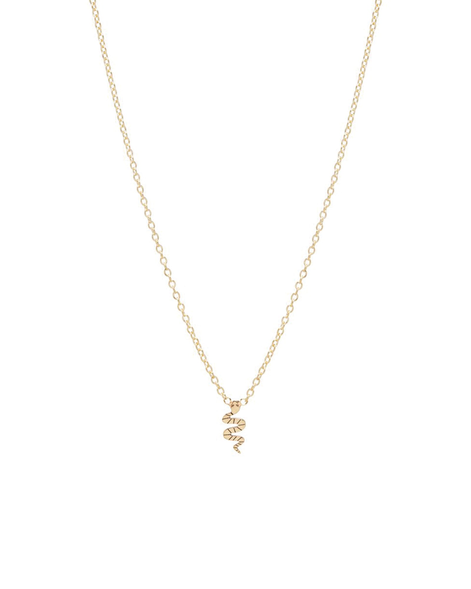 Zoe Chicco-Itty Bitty Snake Necklace-Necklaces-14k Yellow Gold-Blue Ruby Jewellery-Vancouver Canada