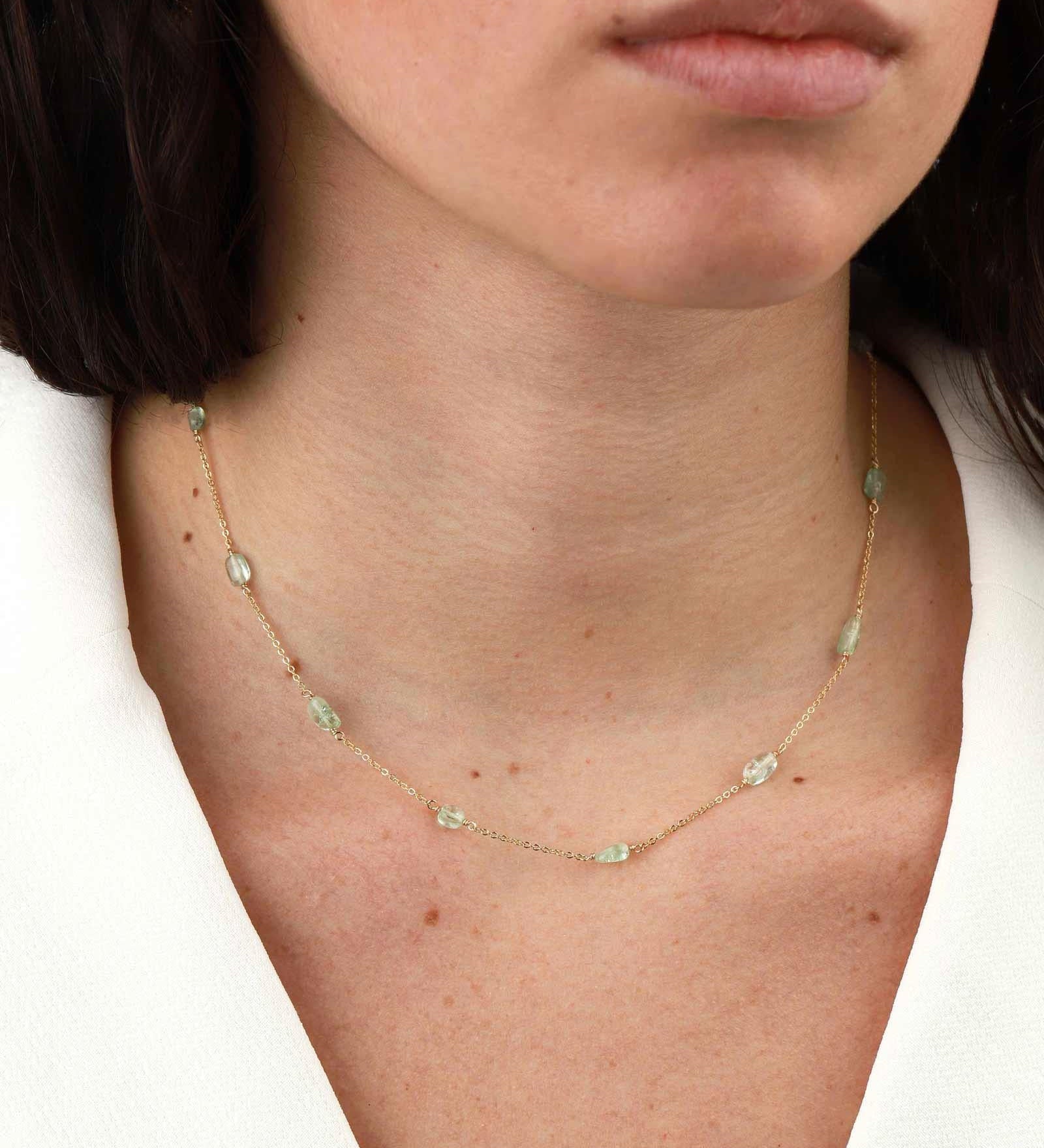 Poppy Rose-Kate Necklace-Necklaces-14k Gold-fill, Green Tourmaline-Blue Ruby Jewellery-Vancouver Canada