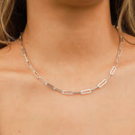 Pyrrha-Large Paperclip Chain-Necklaces-Bright Sterling Silver-Blue Ruby Jewellery-Vancouver Canada