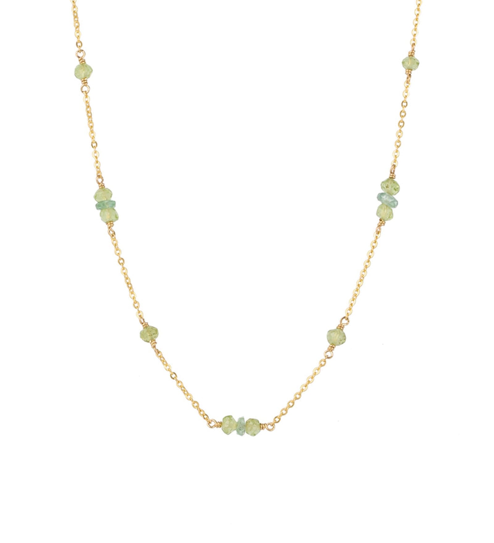 Poppy Rose-Linda Necklace-Necklaces-14k Gold Filled, Green Kyanite-Blue Ruby Jewellery-Vancouver Canada