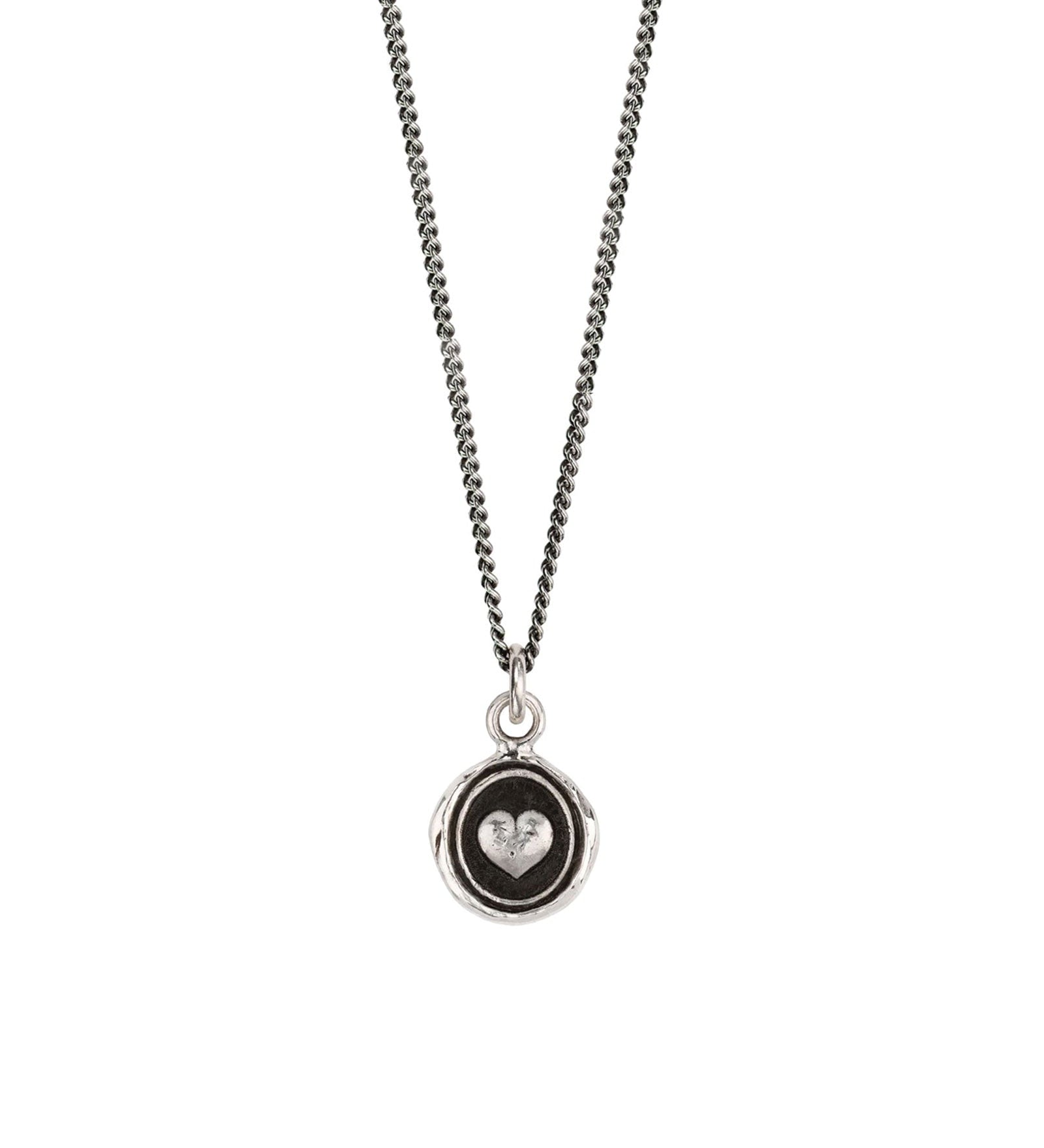 Pyrrha-Loving Appreciation Talisman-Necklaces-Oxidized Sterling Silver-Blue Ruby Jewellery-Vancouver Canada