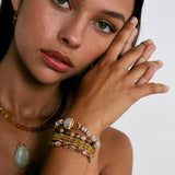 Chan Luu-Luna Bracelet-Bracelets-18k Gold Vermeil, Moonstone and Opal-Blue Ruby Jewellery-Vancouver Canada