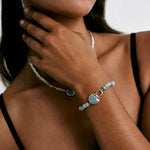 Chan Luu-Luna Bracelet-Bracelets-Sterling Silver, Aquamarine-Blue Ruby Jewellery-Vancouver Canada