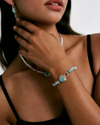 Chan Luu Luna Bracelet Sterling Silver Aquamarine Blue Ruby