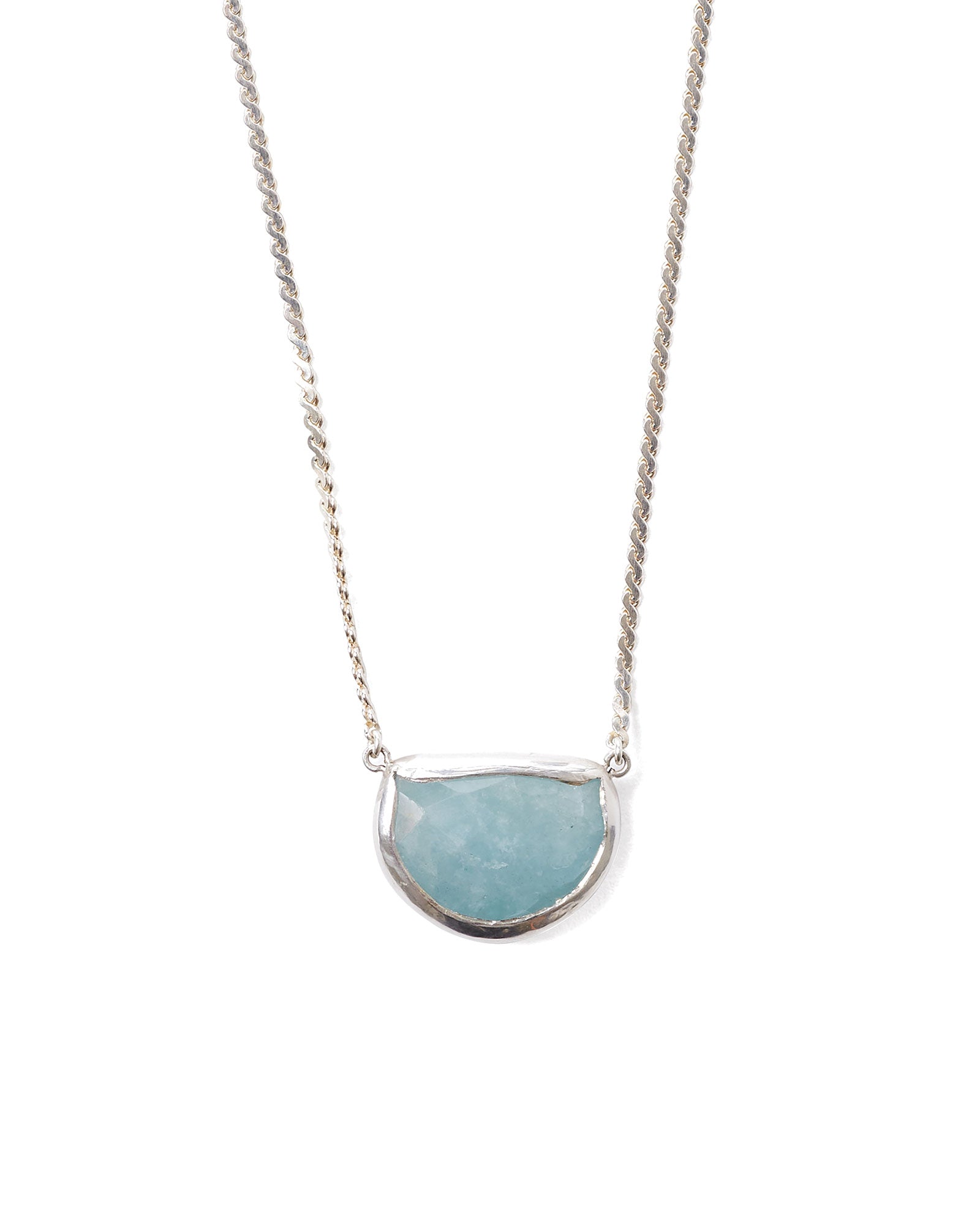 Chan Luu-Luna Necklace-Necklaces-Sterling Silver, Aquamarine-Blue Ruby Jewellery-Vancouver Canada