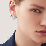 Jenny Bird-Lyra Ear Climbers-Earrings-Sterling Silver Plated-Blue Ruby Jewellery-Vancouver Canada