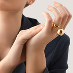 Jenny Bird-Lyra Ring-Rings-14k Gold Plated-7-Blue Ruby Jewellery-Vancouver Canada