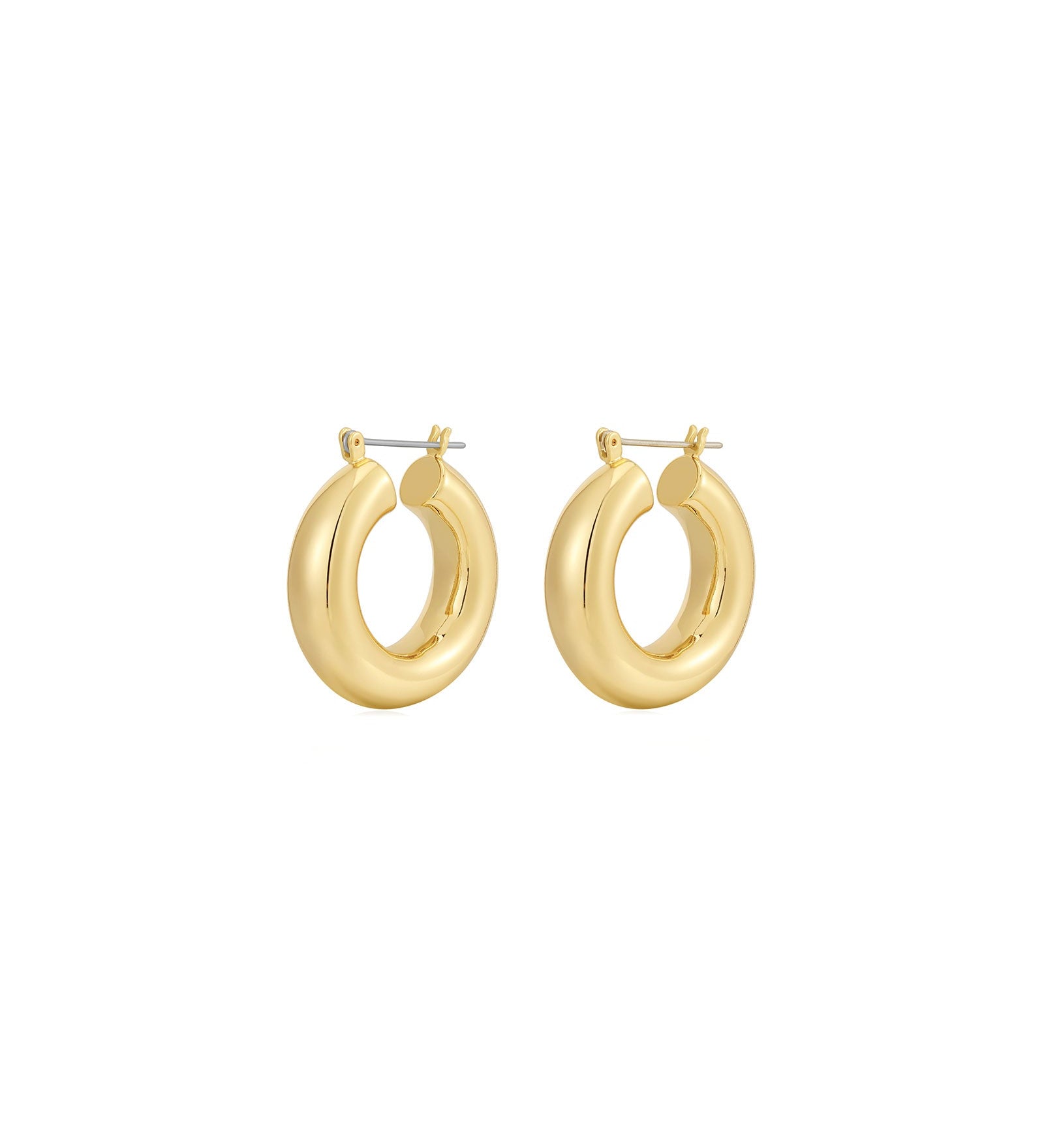 Luv AJ-Malibu Tube Hoops-Earrings-18k Gold Plated-Blue Ruby Jewellery-Vancouver Canada