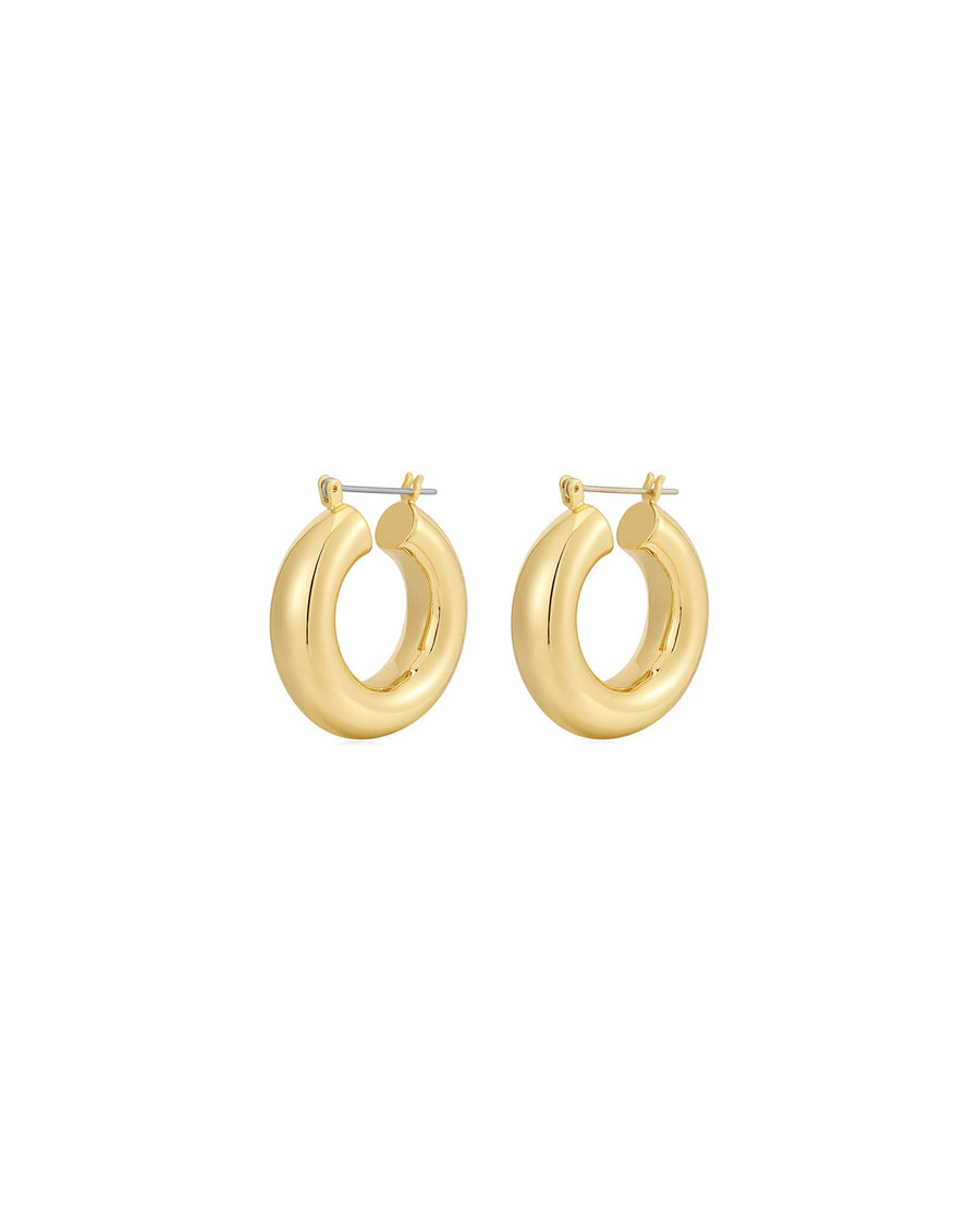 Luv AJ-Malibu Tube Hoops-Earrings-18k Gold Plated-Blue Ruby Jewellery-Vancouver Canada