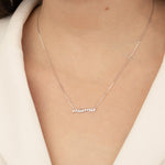 Mama Cursive Necklace 10k White Gold