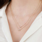 Medium Butterfly Pave Necklace 14k Yellow Gold