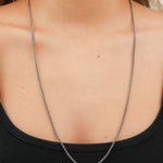 Pyrrha-Medium Wheat Chain-Necklaces-Oxidized Sterling Silver-Blue Ruby Jewellery-Vancouver Canada