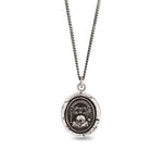 Pyrrha-Memento Mori Talisman-Necklaces-Oxidized Sterling Silver-Blue Ruby Jewellery-Vancouver Canada