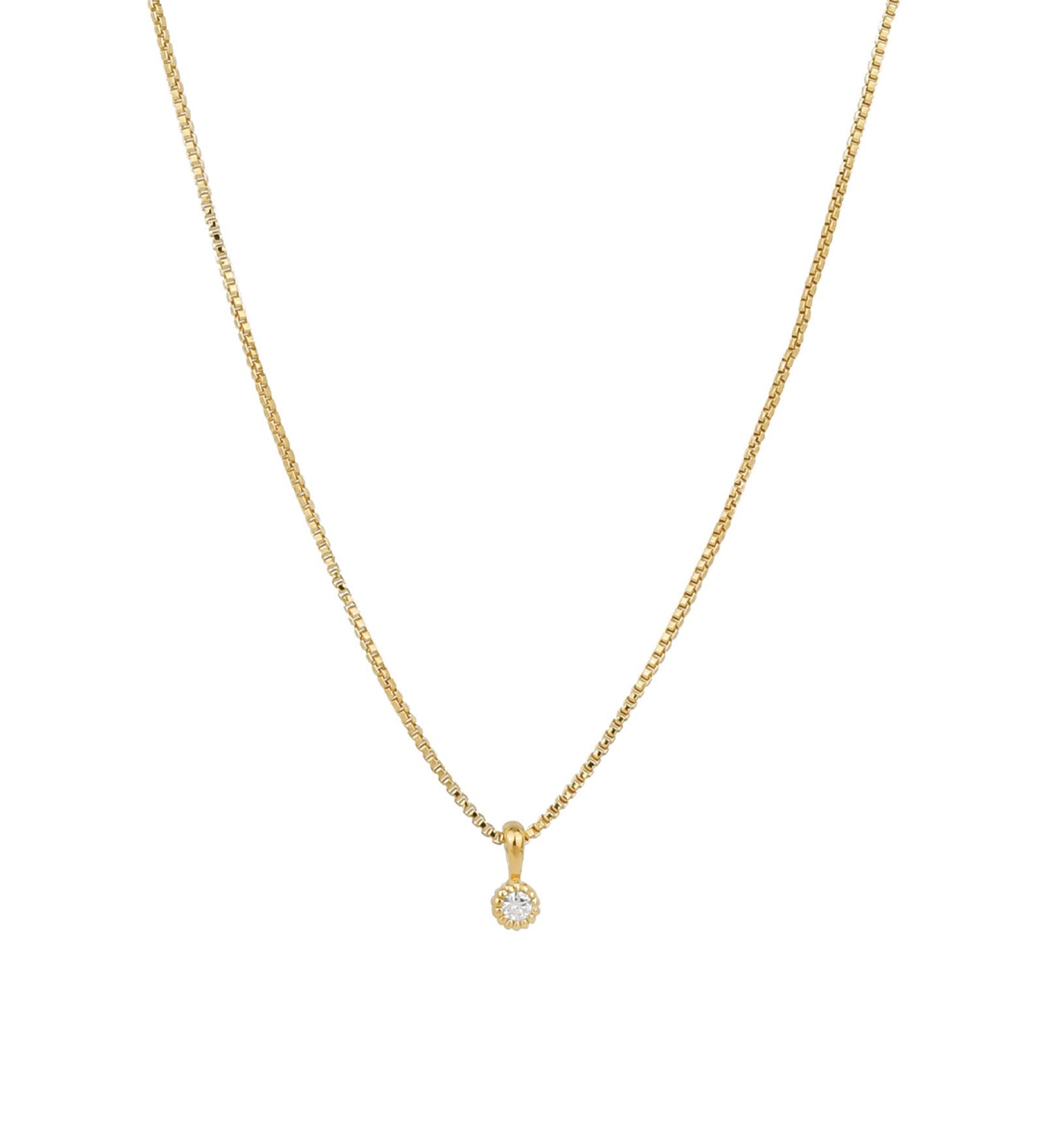 Tashi-Milgrain CZ Necklace-Necklaces-14k Gold Vermeil, Cubic Zirconia-Blue Ruby Jewellery-Vancouver Canada