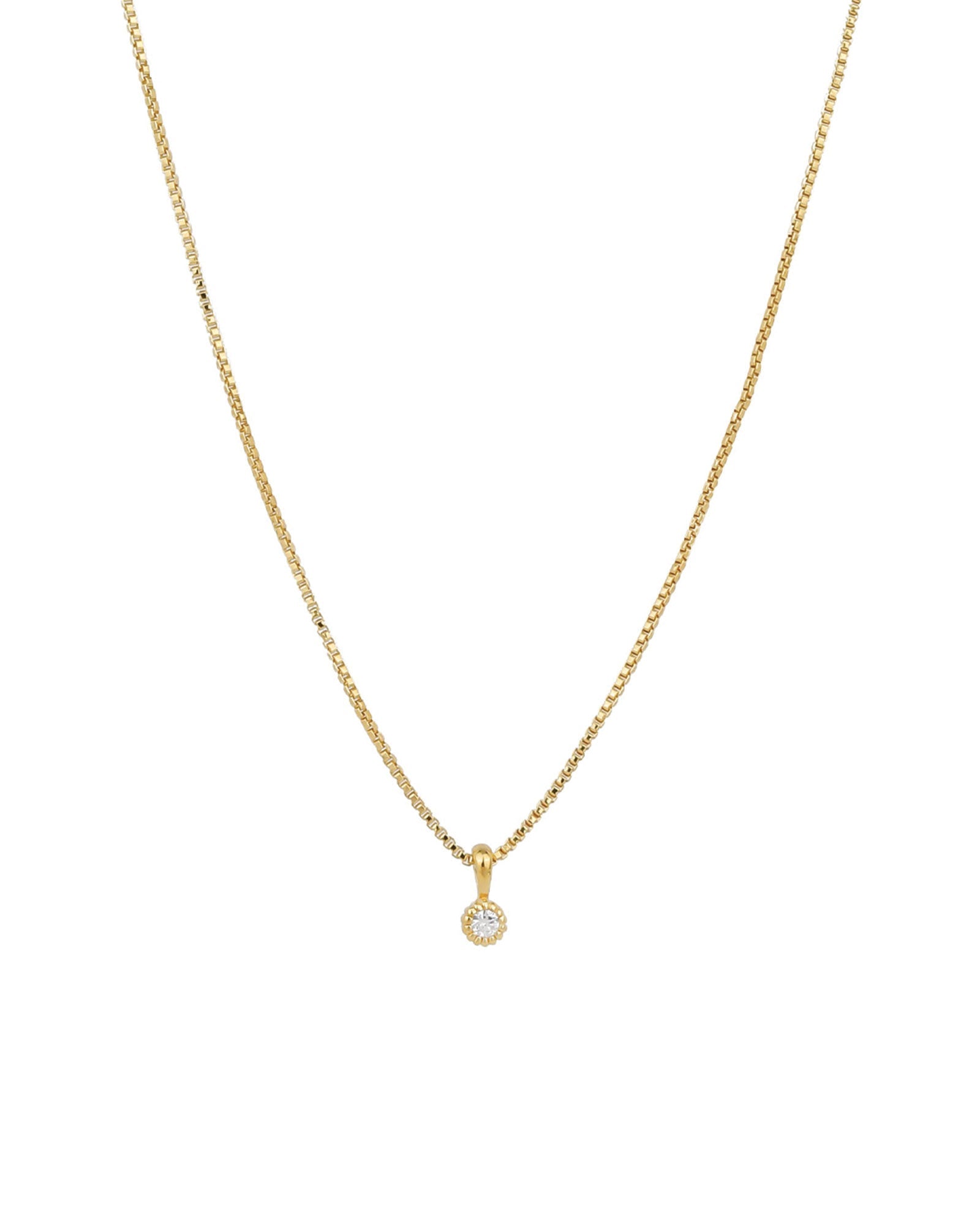 Tashi-Milgrain CZ Necklace-Necklaces-14k Gold Vermeil, Cubic Zirconia-Blue Ruby Jewellery-Vancouver Canada