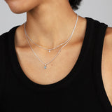 Tashi-Milgrain CZ Necklace-Necklaces-Sterling Silver, Cubic Zirconia-Blue Ruby Jewellery-Vancouver Canada