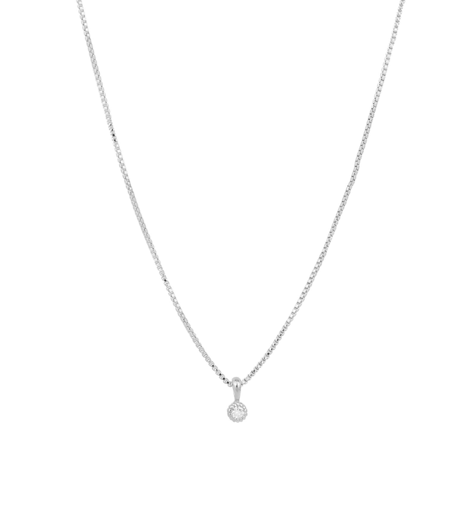 Tashi-Milgrain CZ Necklace-Necklaces-Sterling Silver, Cubic Zirconia-Blue Ruby Jewellery-Vancouver Canada