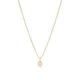 Tashi-Milgrain Marquise CZ Necklace-Necklaces-14k Gold Vermeil, Cubic Zirconia-Blue Ruby Jewellery-Vancouver Canada