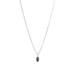 Tashi-Miligrain Marquise Stone Necklace-Necklaces-Sterling Silver, London Blue Topaz-Blue Ruby Jewellery-Vancouver Canada