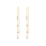 Poppy Rose-Milla Threaders-Earrings-14k Gold Filled, Ruby, Pink Sapphire-Blue Ruby Jewellery-Vancouver Canada