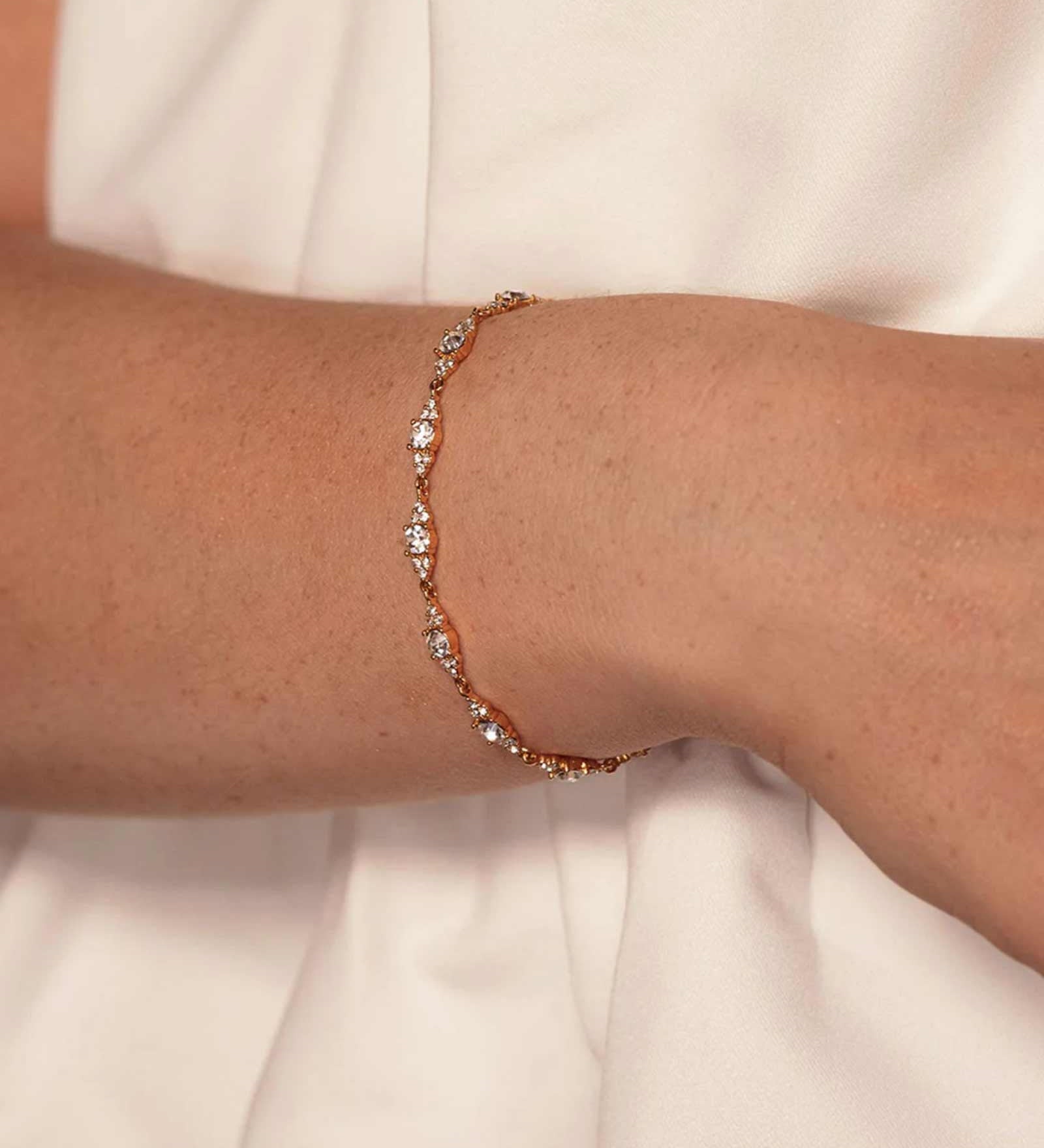 Olive & Piper-Mini Chloe Bracelet-Bracelets-14k Gold Plated, Crystal-Blue Ruby Jewellery-Vancouver Canada