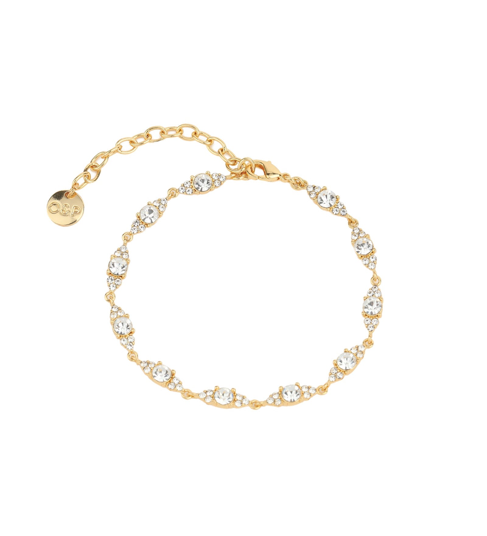 Olive & Piper-Mini Chloe Bracelet-Bracelets-14k Gold Plated, Crystal-Blue Ruby Jewellery-Vancouver Canada