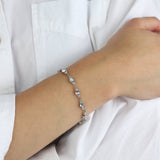 Olive & Piper-Mini Chloe Bracelet-Bracelets-Silver-Tone, Crystal-Blue Ruby Jewellery-Vancouver Canada