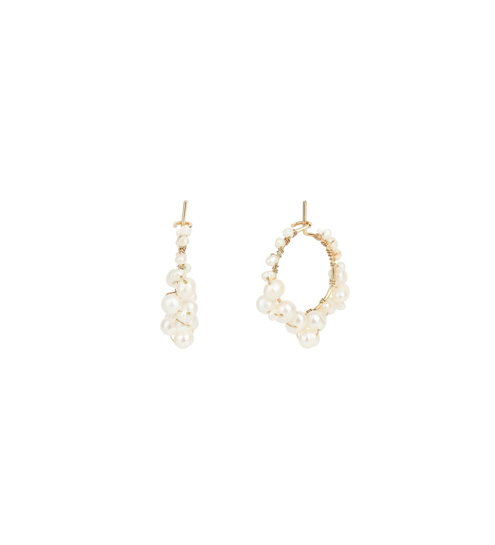 Olive & Piper-Mini Cruz Pearl Hoops-Earrings-14k Gold Plated, Freshwater Pearls-Blue Ruby Jewellery-Vancouver Canada